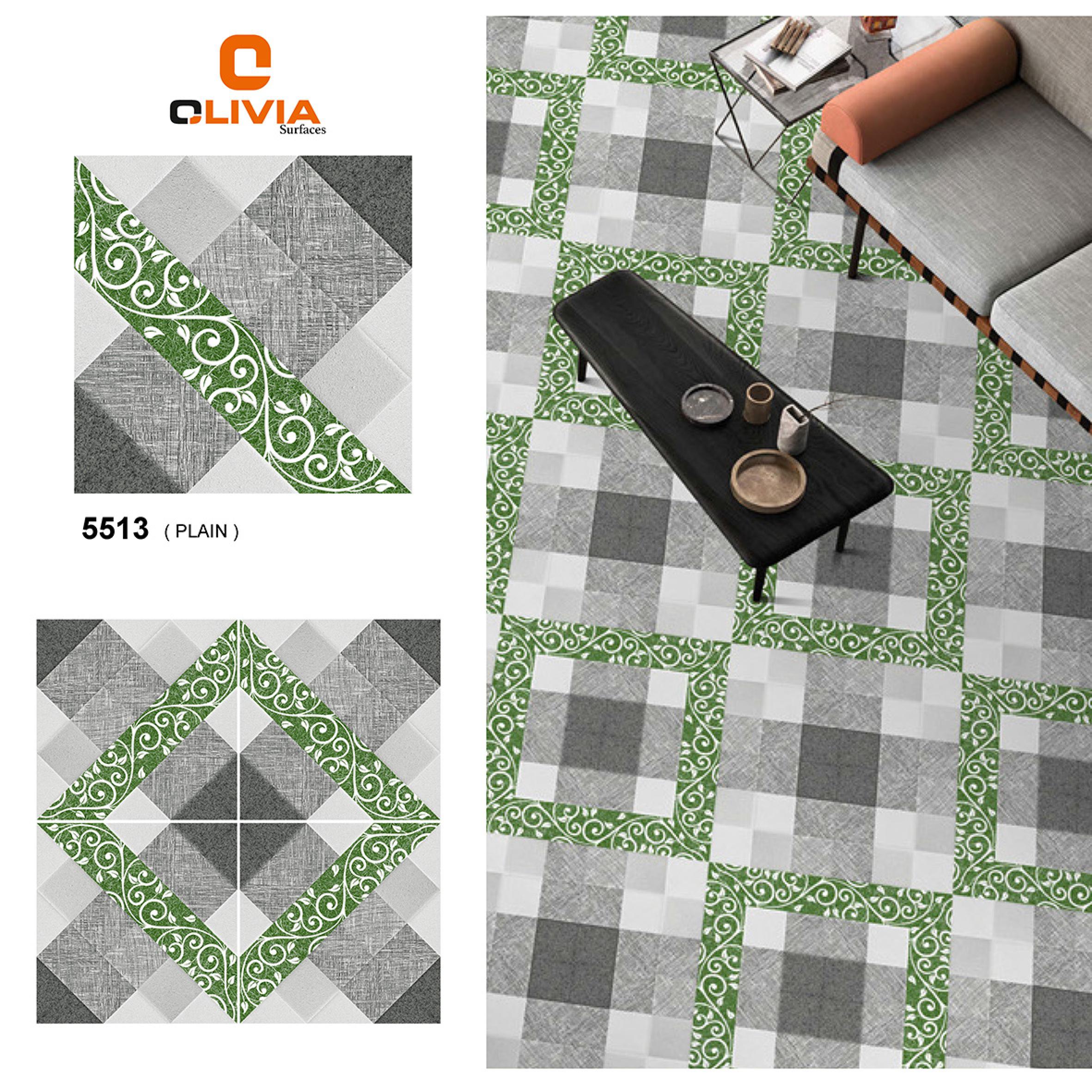 Olivia Forest Green 5513 (Plain)